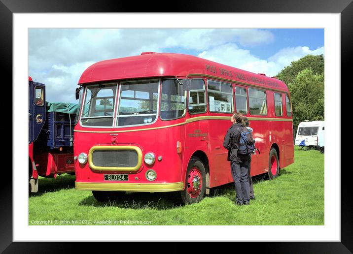 1956 Commer Avenger bus. Framed Mounted Print by john hill