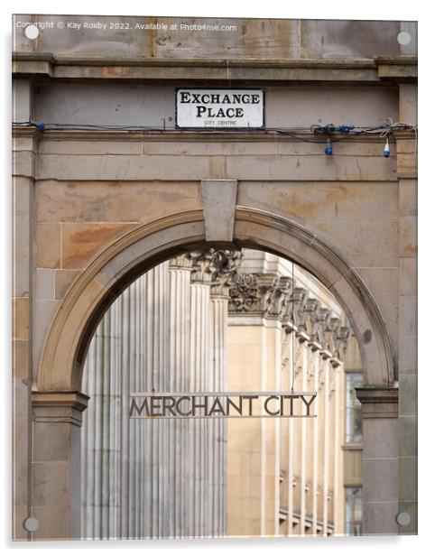 Merchant City Glasgow Acrylic by Kay Roxby