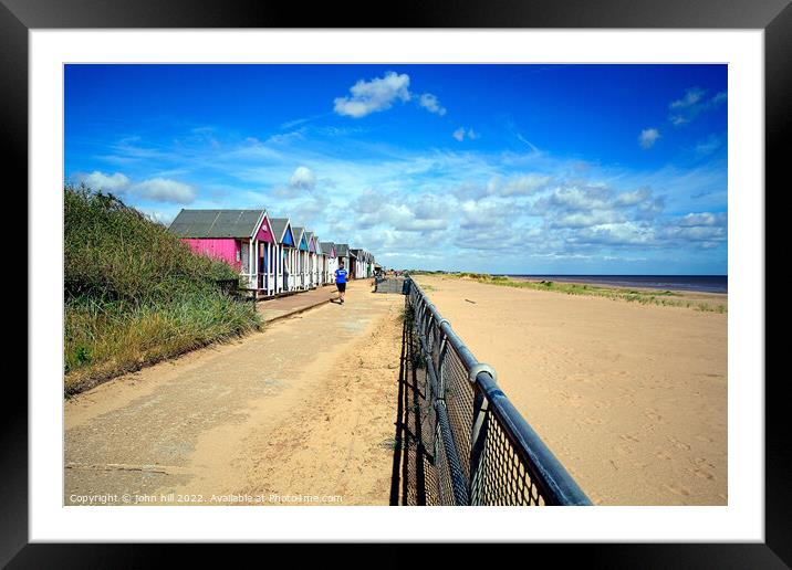 Beach & Promenade at Sutton on Sea. Framed Mounted Print by john hill