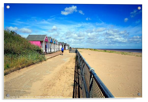 Beach & Promenade at Sutton on Sea. Acrylic by john hill