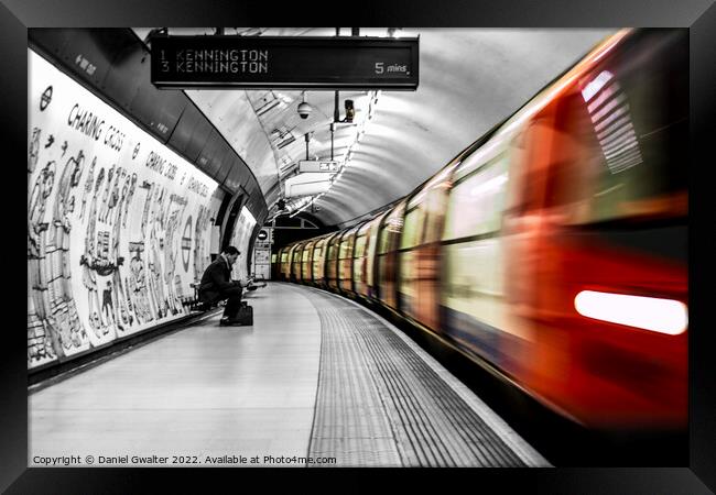 London Tube in Motion Framed Print by Daniel Gwalter