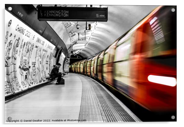 London Tube in Motion Acrylic by Daniel Gwalter