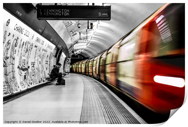 London Tube in Motion Print by Daniel Gwalter