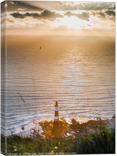 Sunset at Beachy Head Lighthouse  Canvas Print by Connor Cast