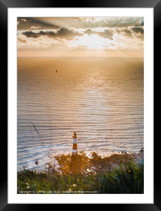 Sunset at Beachy Head Lighthouse  Framed Mounted Print by Connor Cast