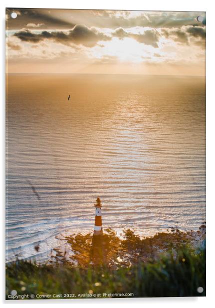 Sunset at Beachy Head Lighthouse  Acrylic by Connor Cast