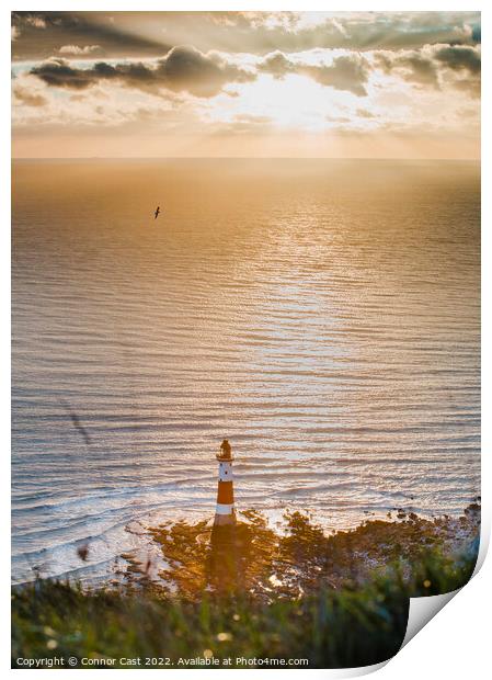 Sunset at Beachy Head Lighthouse  Print by Connor Cast