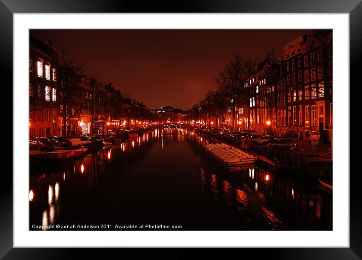 Amsterdam after Dark Framed Mounted Print by Jonah Anderson Photography