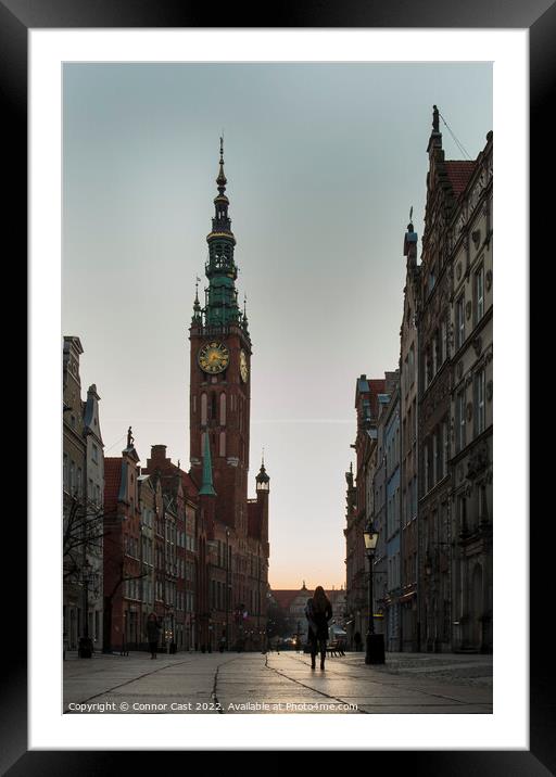 długi targ Gdańsk Framed Mounted Print by Connor Cast