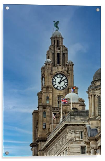 Liver Building in Liverpool  Acrylic by Roger Green