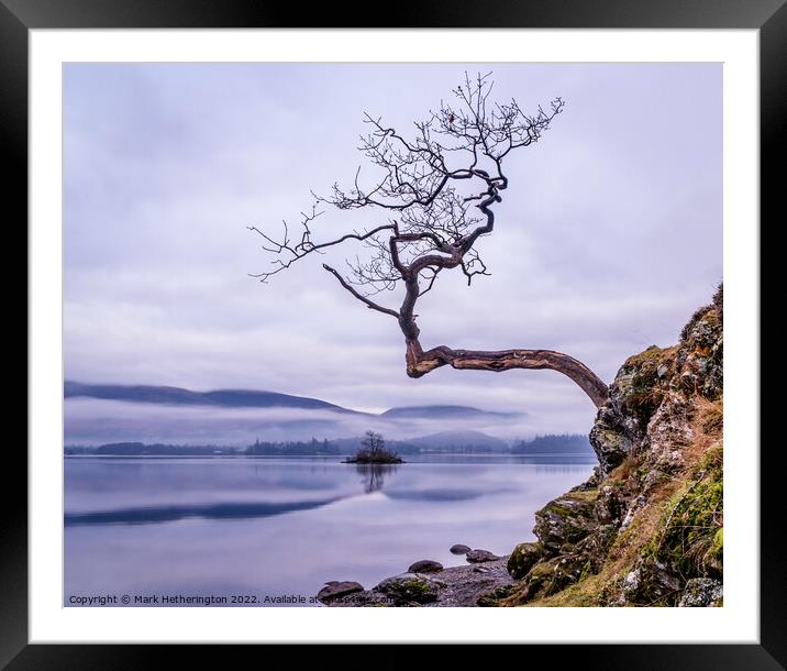 The Lone Tree at Otterbield Bay Derwentwater Framed Mounted Print by Mark Hetherington