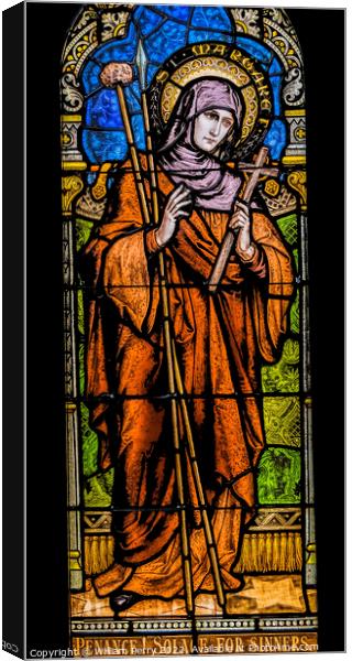 Saint Margaret Cortona Stained Glass Saint Mary Basilica Phoenix Canvas Print by William Perry