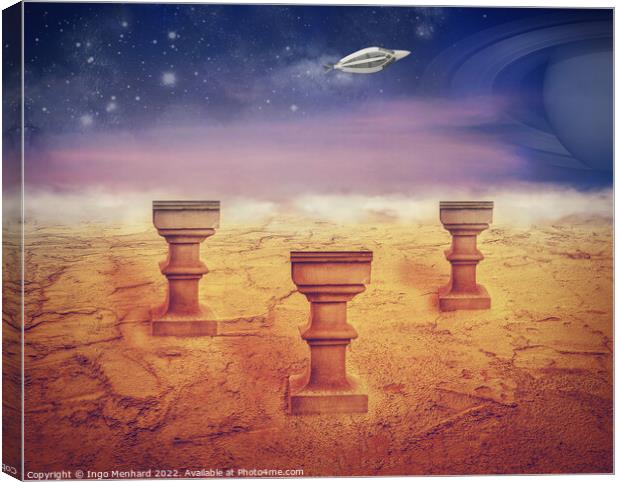 Landing on Mars sureal artwork Canvas Print by Ingo Menhard