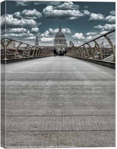 Crossing the Wibbly Wobbly Bridge Canvas Print by Roger Mechan