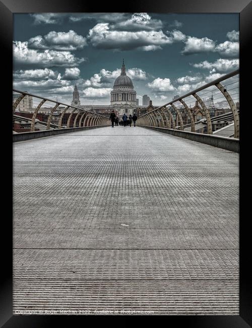 Crossing the Wibbly Wobbly Bridge Framed Print by Roger Mechan