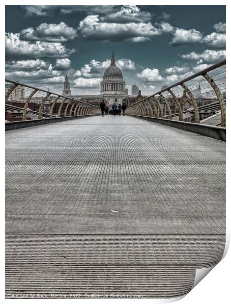 Crossing the Wibbly Wobbly Bridge Print by Roger Mechan