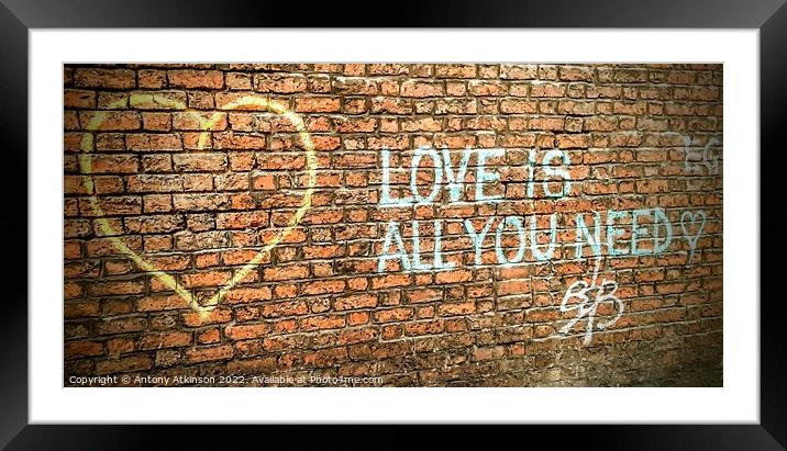 All You Need is Love Framed Mounted Print by Antony Atkinson