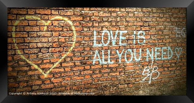 All You Need is Love Framed Print by Antony Atkinson