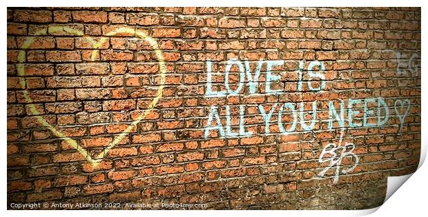 All You Need is Love Print by Antony Atkinson