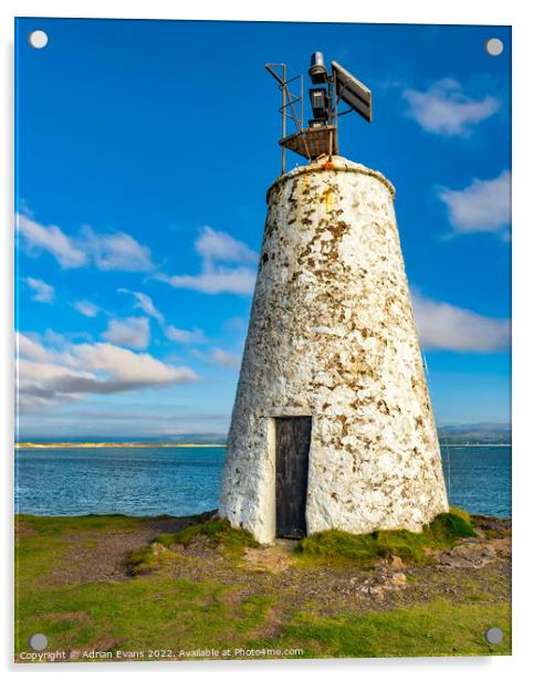Llanddwyn Island  Beacon Acrylic by Adrian Evans