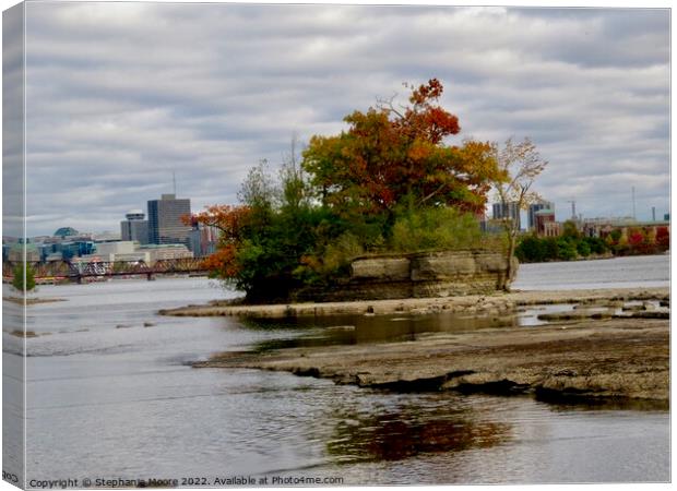 Exposed riverbed in the Ottawa River Canvas Print by Stephanie Moore