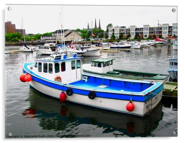 Small boats Acrylic by Stephanie Moore