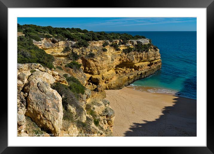 Traquil Beach from the Cliffs Framed Mounted Print by Angelo DeVal