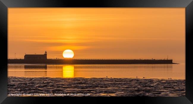 Sunset over Morecambe Stone Jetty Framed Print by Keith Douglas