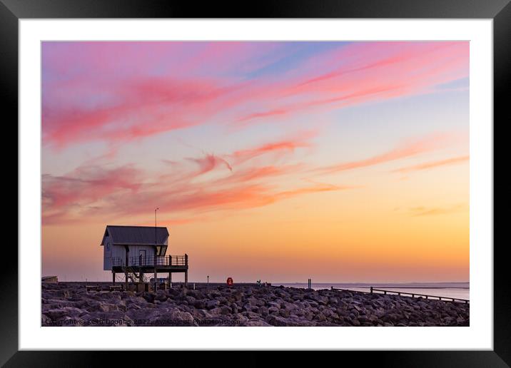 Morecambe Bay Sunset over the Sailing Club Framed Mounted Print by Keith Douglas