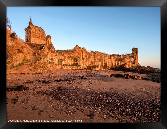 St Andrews Castle at Sunrise Framed Print by Mark Sunderland