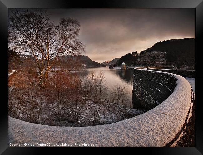 Carreg Ddu Winter Glow Framed Print by Creative Photography Wales