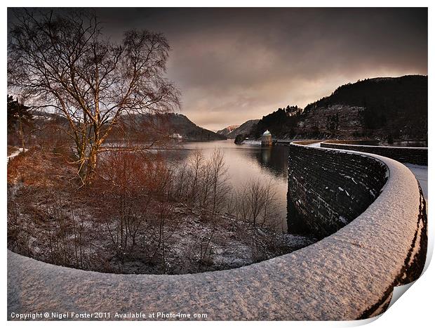Carreg Ddu Winter Glow Print by Creative Photography Wales