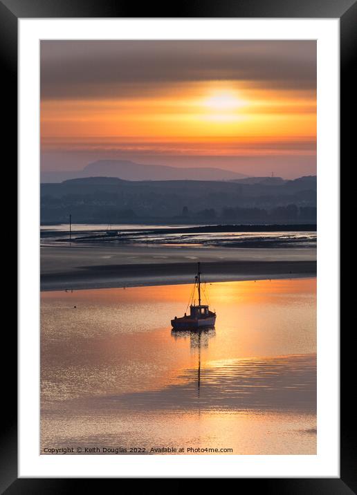 Morecambe Fishing Boat at sunrise Framed Mounted Print by Keith Douglas