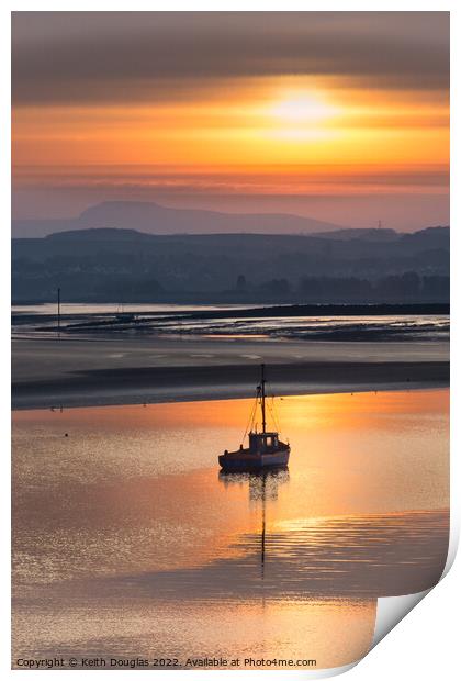 Morecambe Fishing Boat at sunrise Print by Keith Douglas