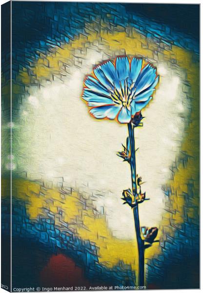 Blue and lonesome flower Canvas Print by Ingo Menhard