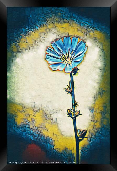 Blue and lonesome flower Framed Print by Ingo Menhard