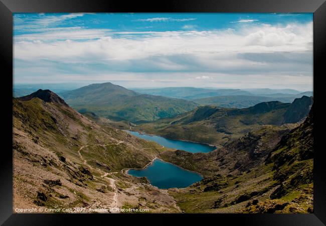 Lakes of Snowdon  Framed Print by Connor Cast