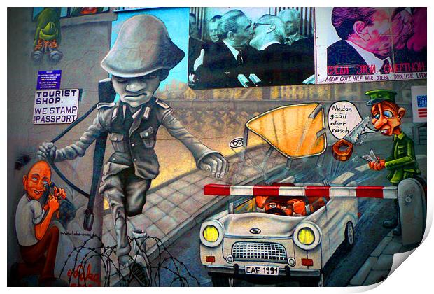 Berlin Wall Graffiti Artwork Street Art Germany Print by Andy Evans Photos