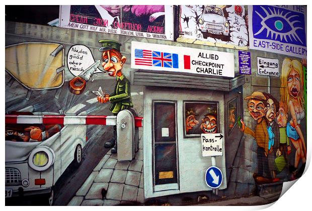 Berlin Wall Graffiti Artwork Street Art Germany Print by Andy Evans Photos
