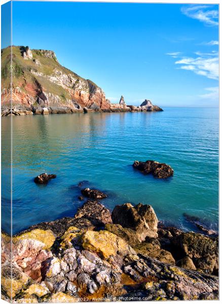 Turquoise sea at Anstey's Cove in Torquay Canvas Print by Rosie Spooner