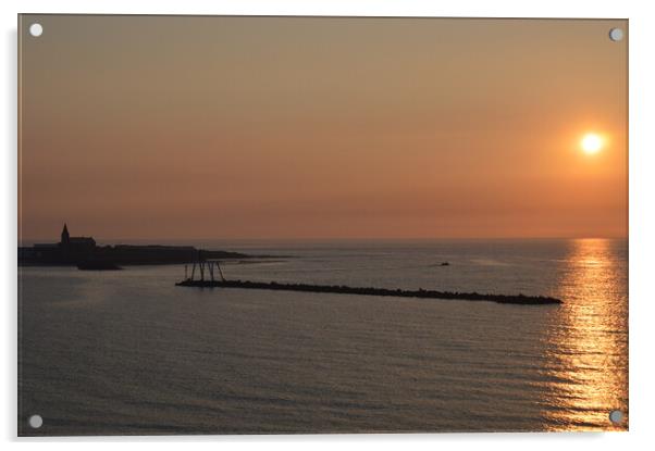 Newbiggin by the Sea Sunrise Acrylic by Richard Dixon