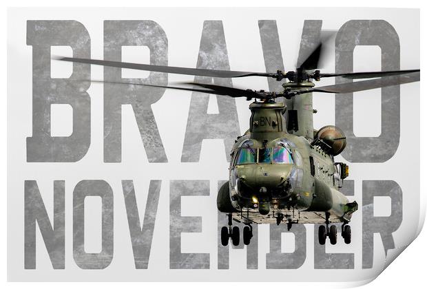 Chinook Bravo November Print by J Biggadike