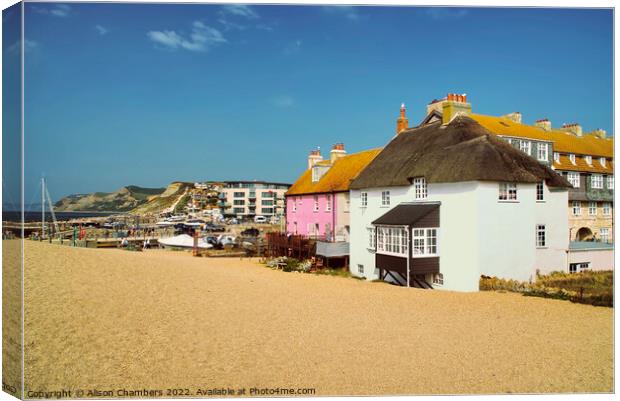 West Bay Beach Front Canvas Print by Alison Chambers