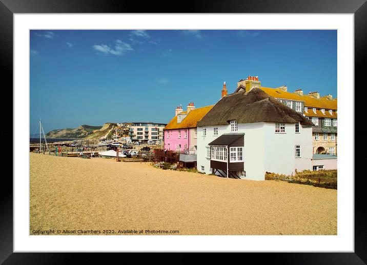 West Bay Beach Front Framed Mounted Print by Alison Chambers