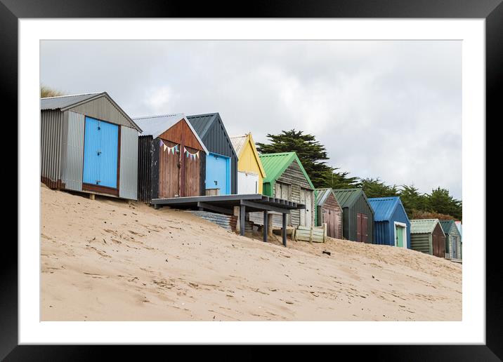 Beach huts in Abersoch Bay Framed Mounted Print by Jason Wells