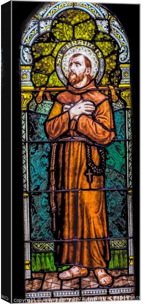 Saint Francis Assisi Stained Glass Saint Mary Phoenix Arizona Canvas Print by William Perry