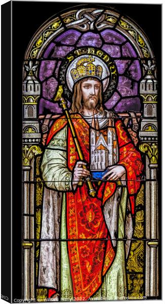 Saint Henry Stained Glass Saint Mary Basilica Phoenix Arizona Canvas Print by William Perry