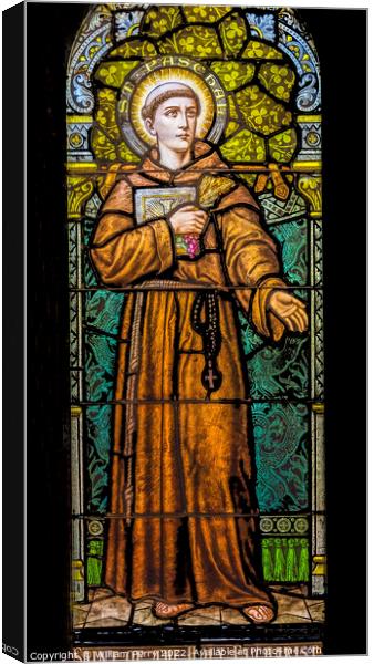 Saint Paschal Stained Glass Saint Mary Basilica Phoenix Arizona Canvas Print by William Perry