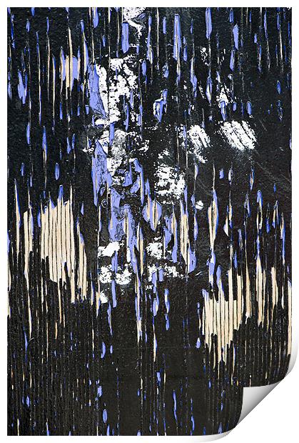 Paint texture layers: residual feelings Print by Gary Eason