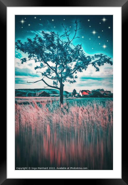 Aurora the glowing tree artwork Framed Mounted Print by Ingo Menhard